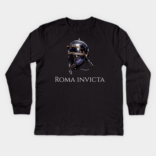 Ancient Roman Legionary Helmet - Roma Invicta - Roman Legion Kids Long Sleeve T-Shirt